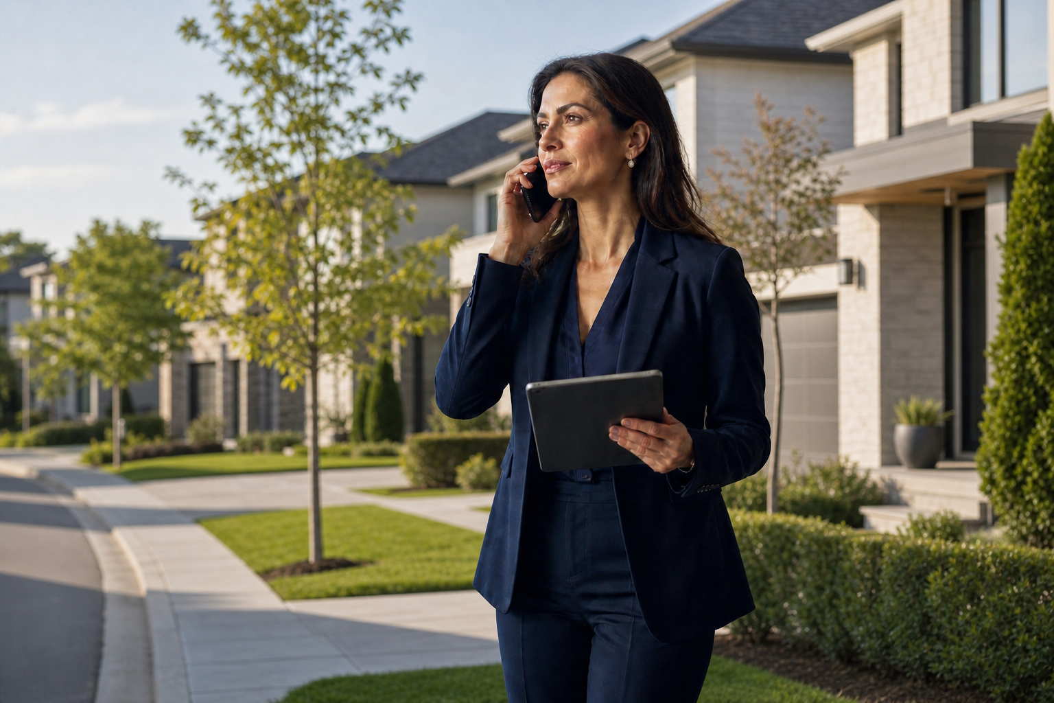 Real Estate Woman in Subdivision Living Room