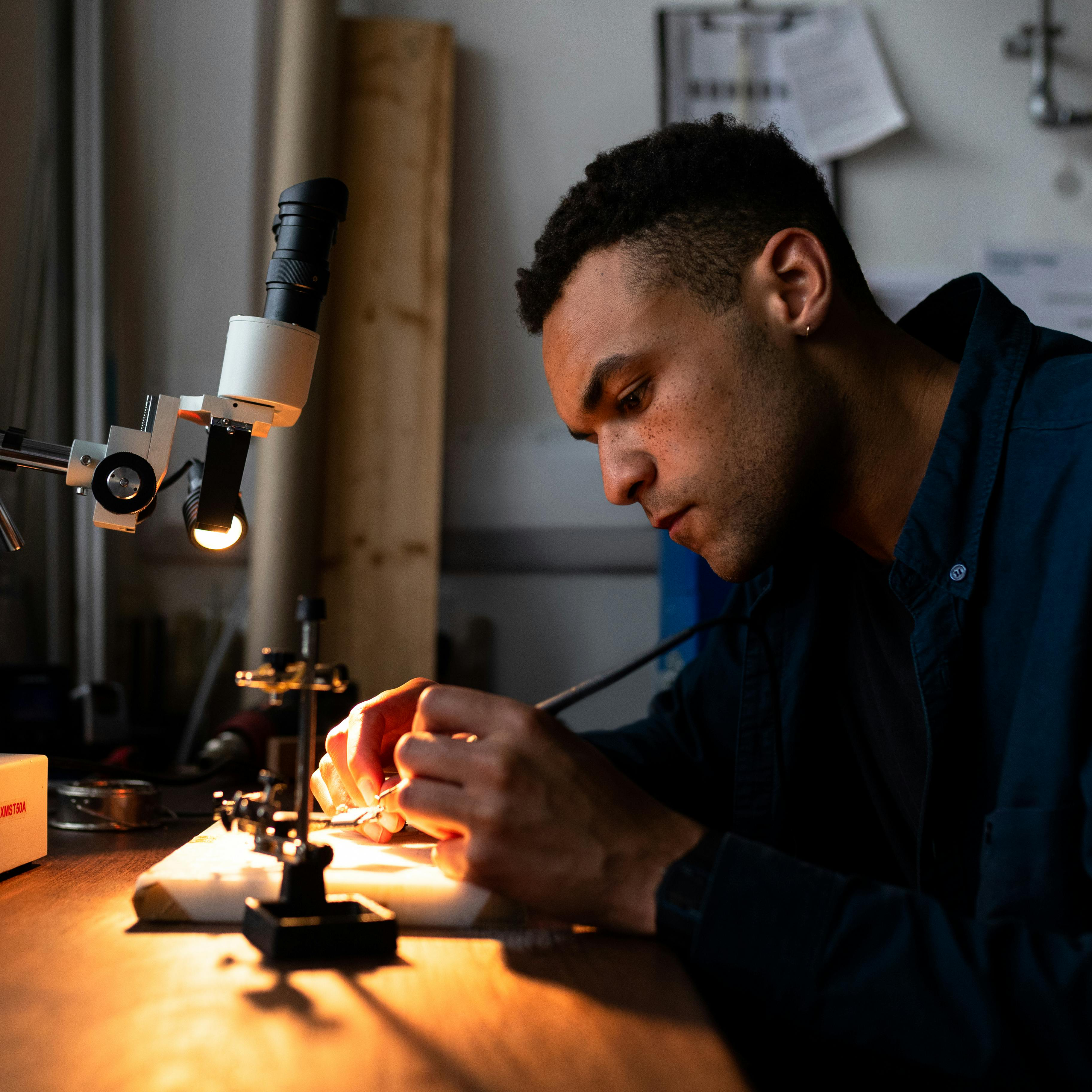 Young man engineering work