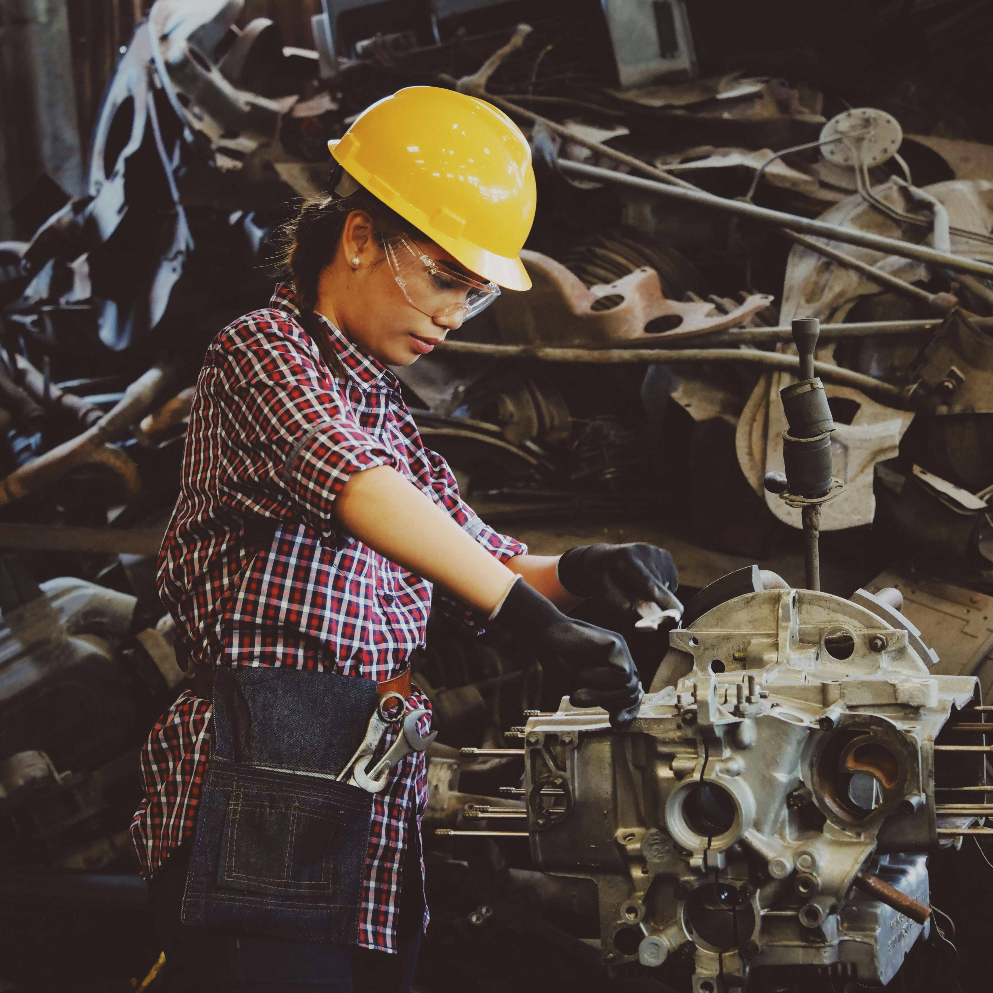 Young woman hardware work